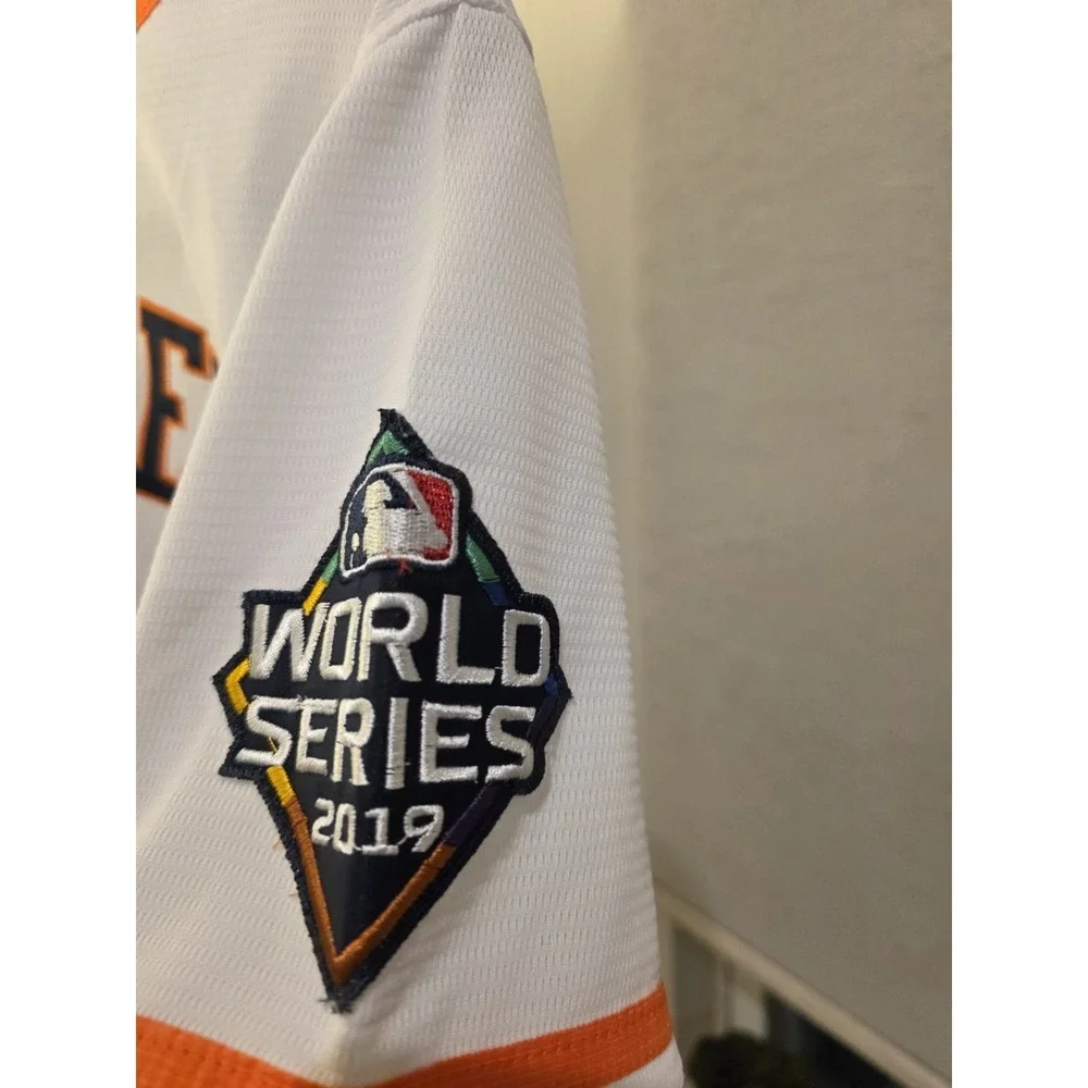 BASEBALL HOUSTON ASTROS SHIRT MAJESTIC SIZE L ADULT SPRINGER 4 World Series 2019